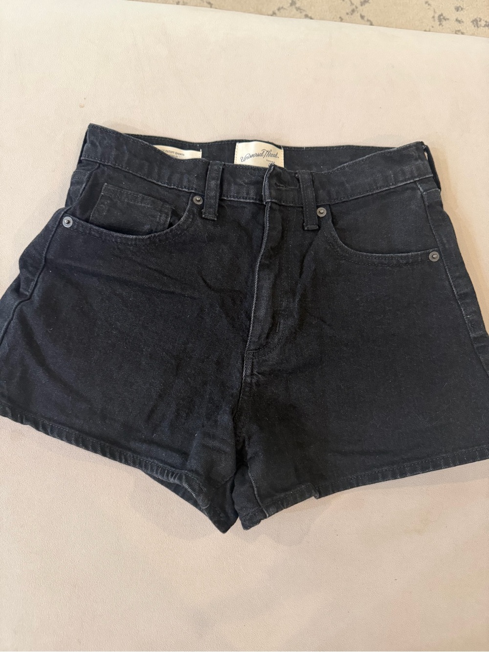 Black High-Waist Women’s Denim Shorts - Universal Thread